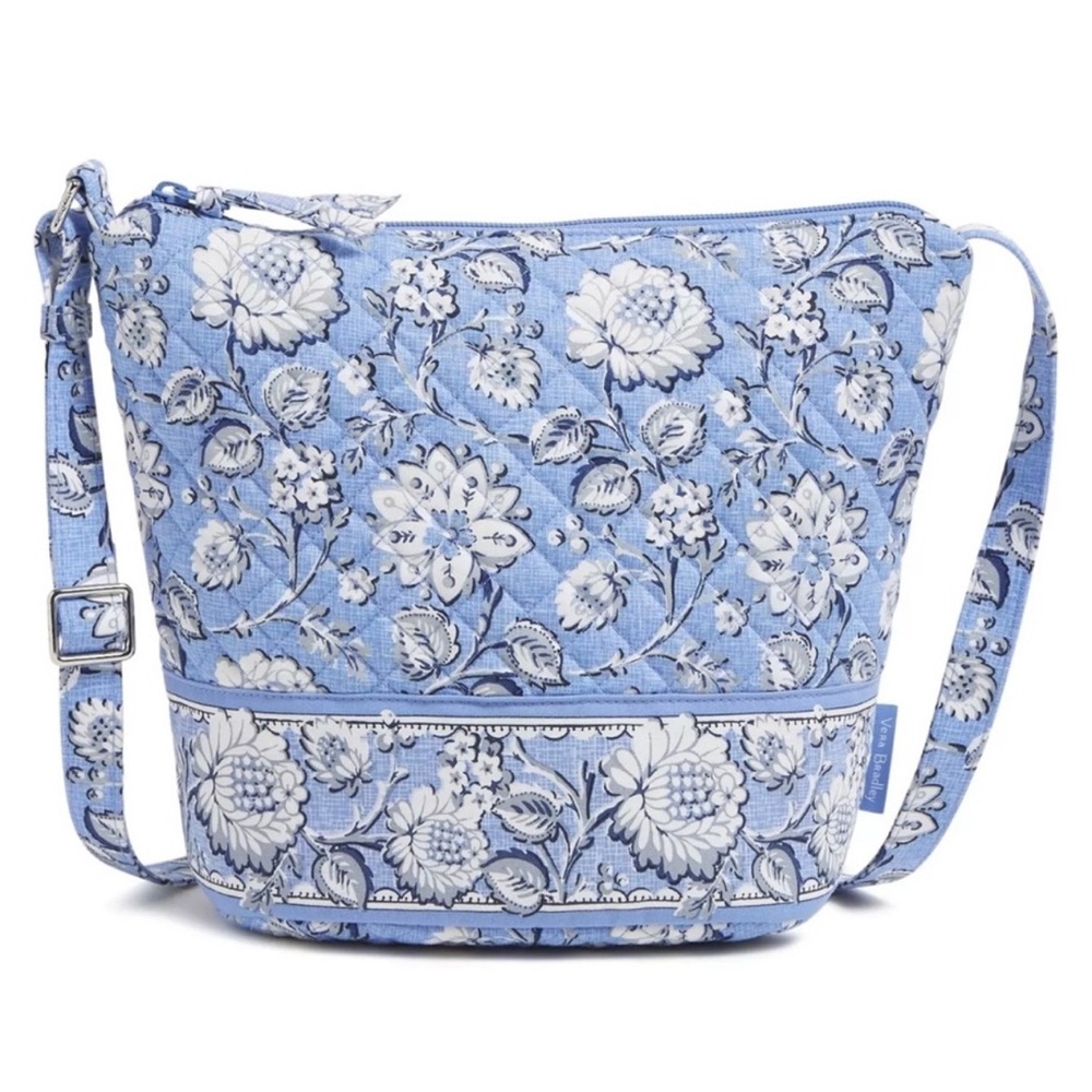 NWT VERA BRADLEY SWEET GARDEN BLUE BUCKET CROSSBODY BAG - Picture 3 of 11